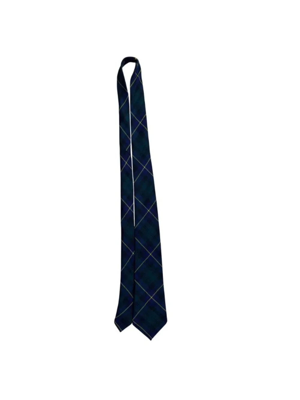 Kinloch Anderson Mens Blue & Yellow Wool Tartan Pattern Tie